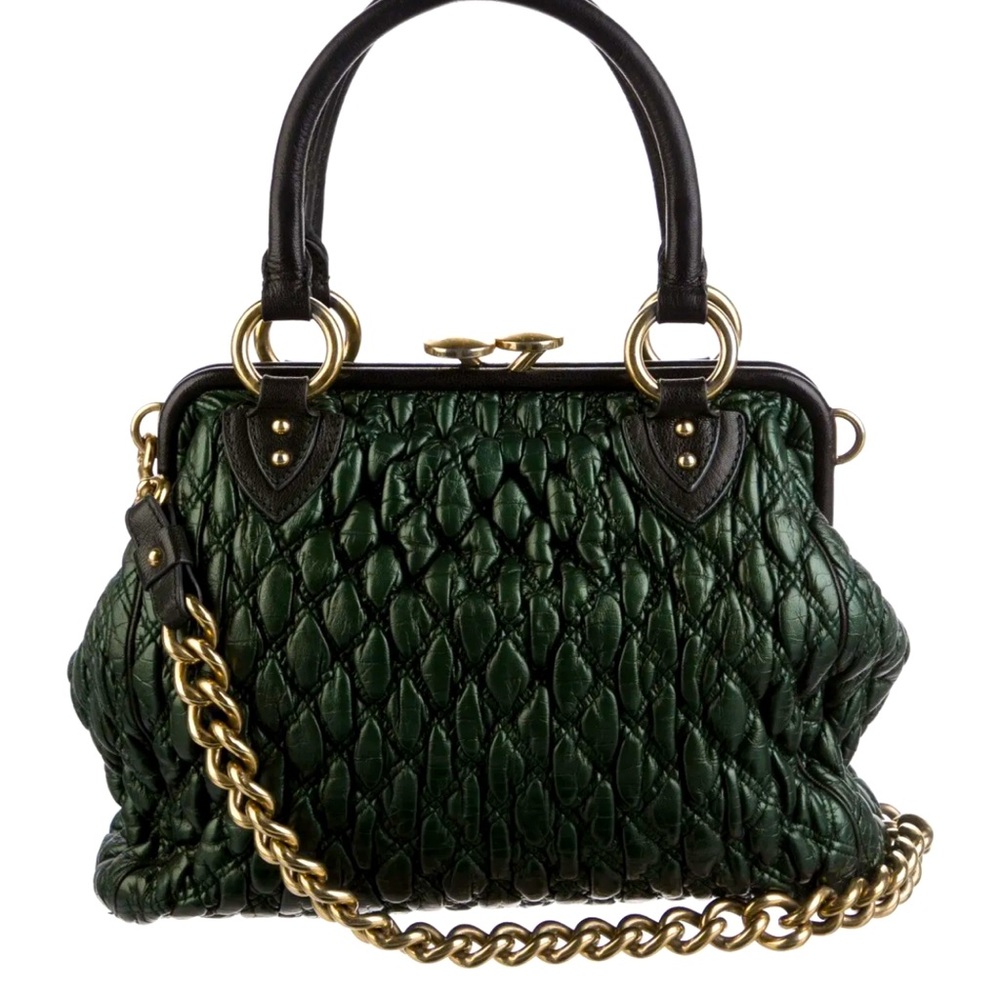 Green Leather Quilted Marc Jacobs Purse
